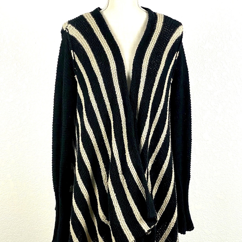 Free People Black and Ivory Cardigan